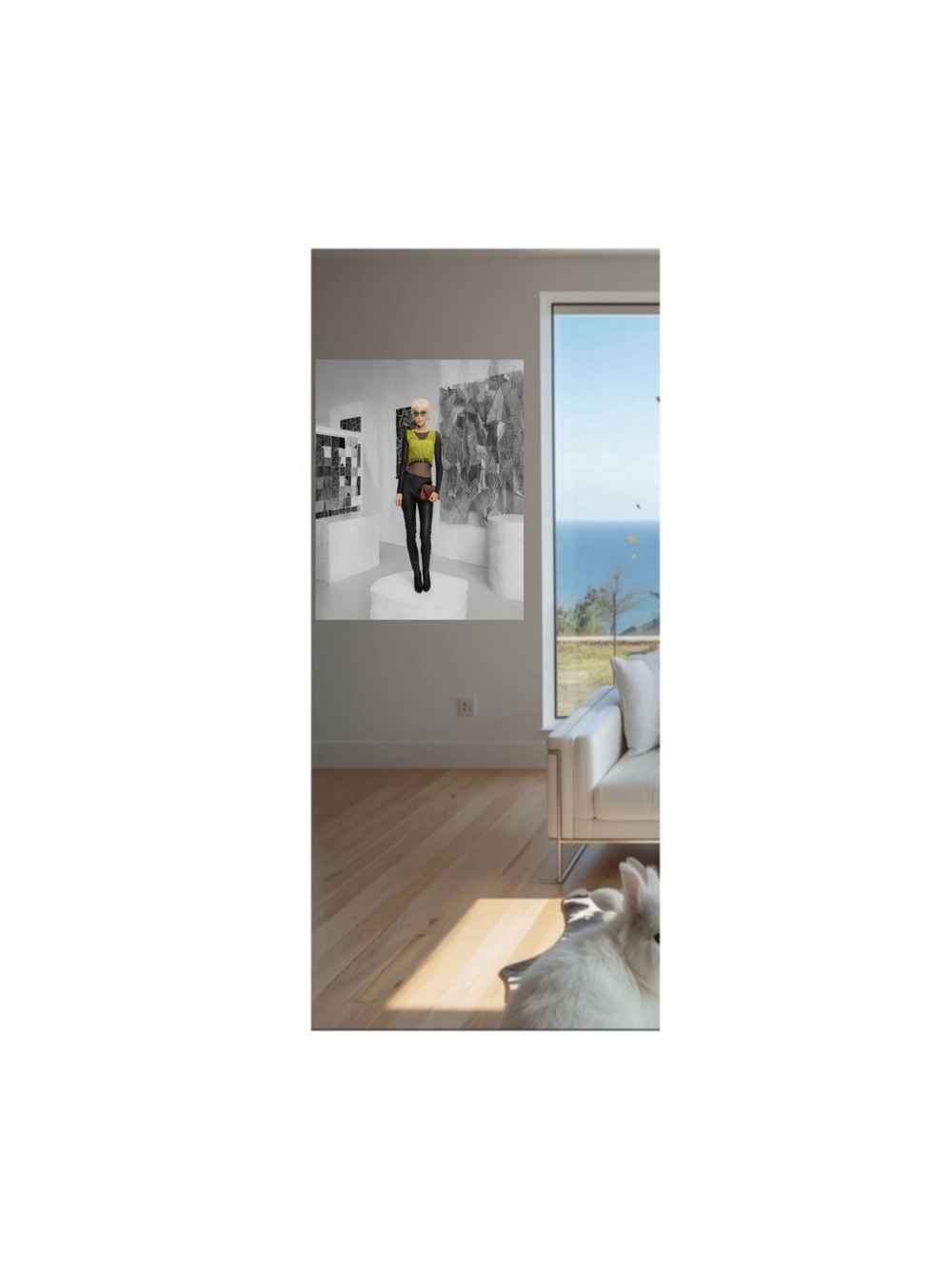 Hand Crafted Lime Green & Black Fashion Portrait Art Print - Picture 4 of 14